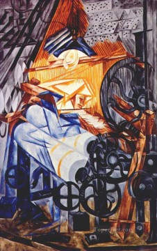 Russian Painting - the weaver loom woman 1913 Russian